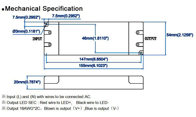 12Vdc 24Vdc 0-10v Dimmable Pilote 30W