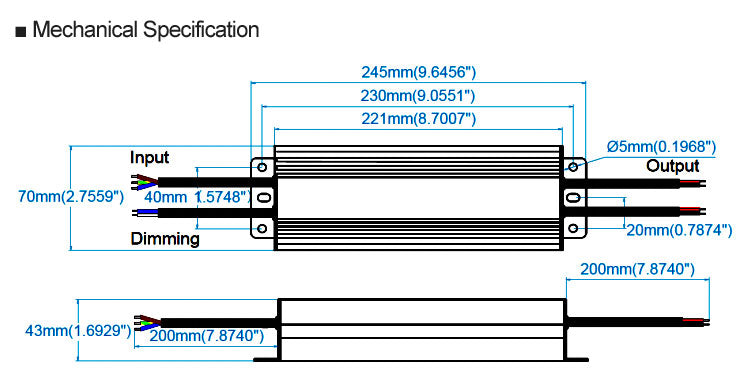 dali dimmable LED Driver 150W
