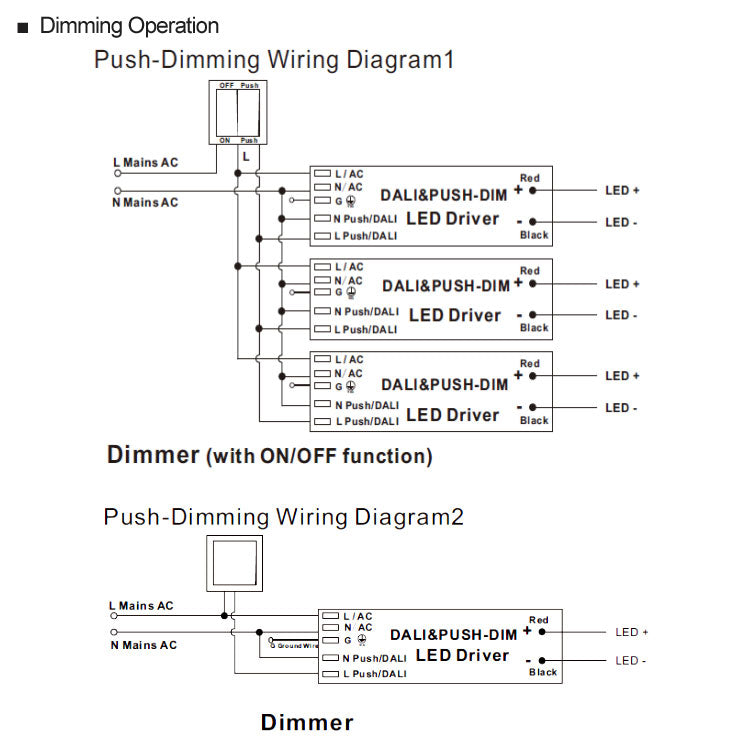 dali dimmable LED Driver 100W Wiring diagram