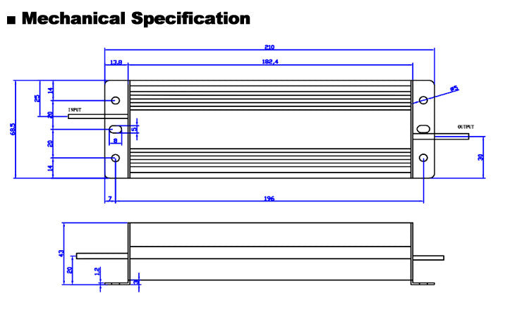 12Vdc 24Vdc DALI Dimmable Driver 60W