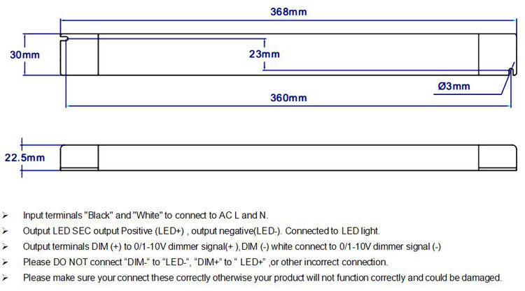 Triac étanche de taille mince et 0-10V 5 en 1 Dimmable LED Driver 150W Schéma de connexion