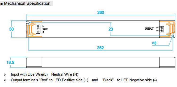 Slim Size Triac Dimmable LED Driver 30W (IP20)