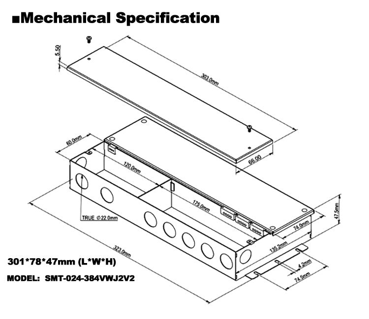 Non-Dimmable J-Box Driver 384W