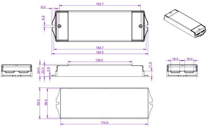 DALI-2 & PUSH DT8 dimmable led driver 60W