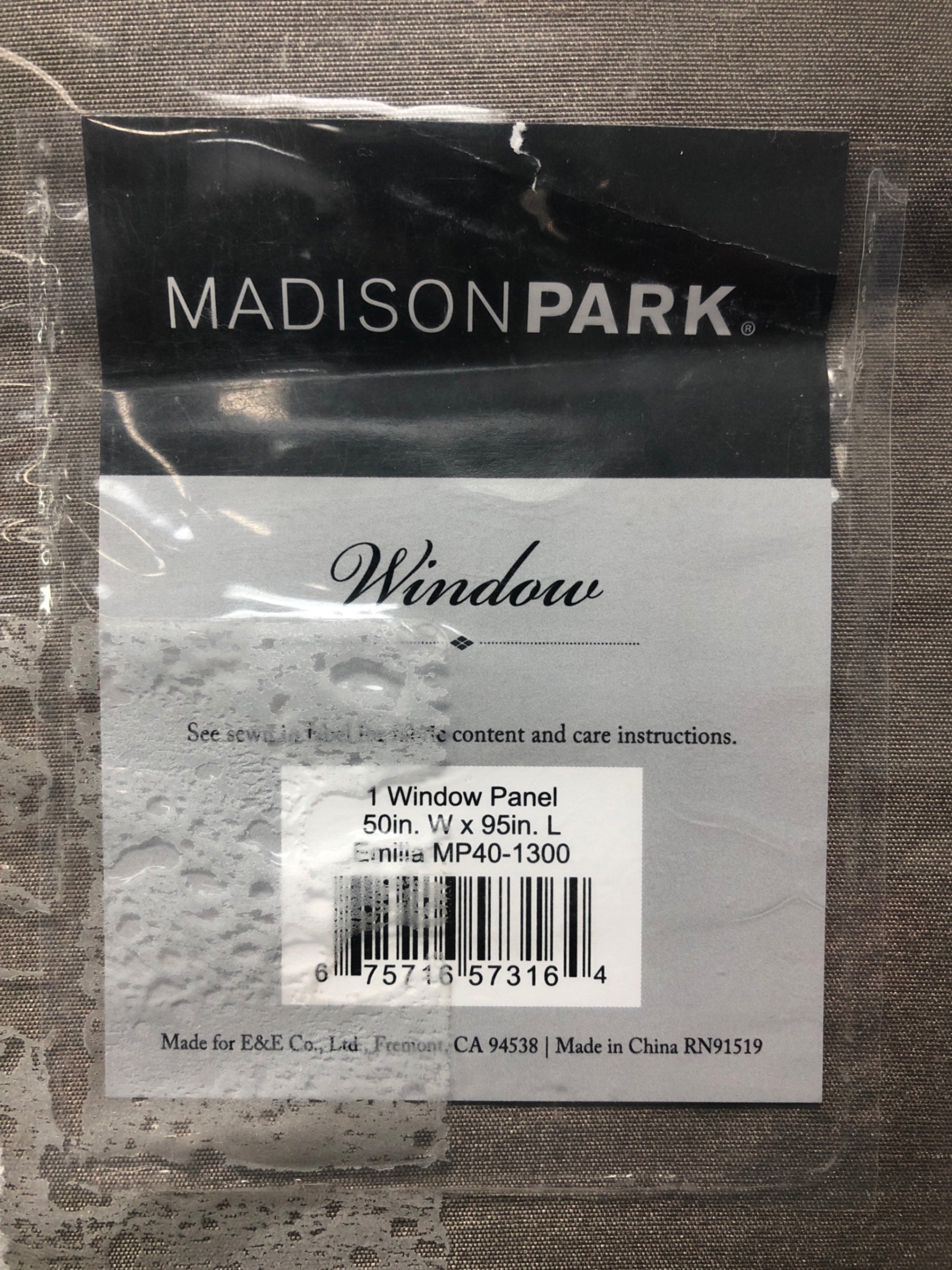 Madison park MP40-1300 Pewter Solid Twist Tab Room Darkening Curtain - 50 in. W x 95 in. L