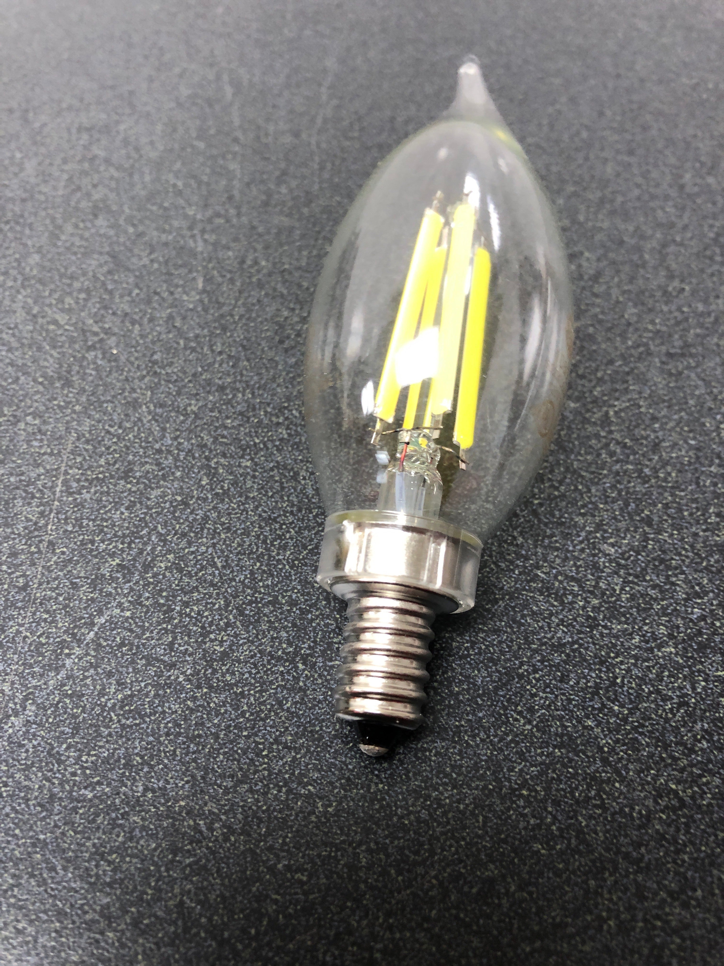 GE Ultra Bright LED Light Bulbs, 100W, Daylight Candle Lights, Clear Decorative CA12 Light Bulbs, Candelabara Base (3 Pack)
