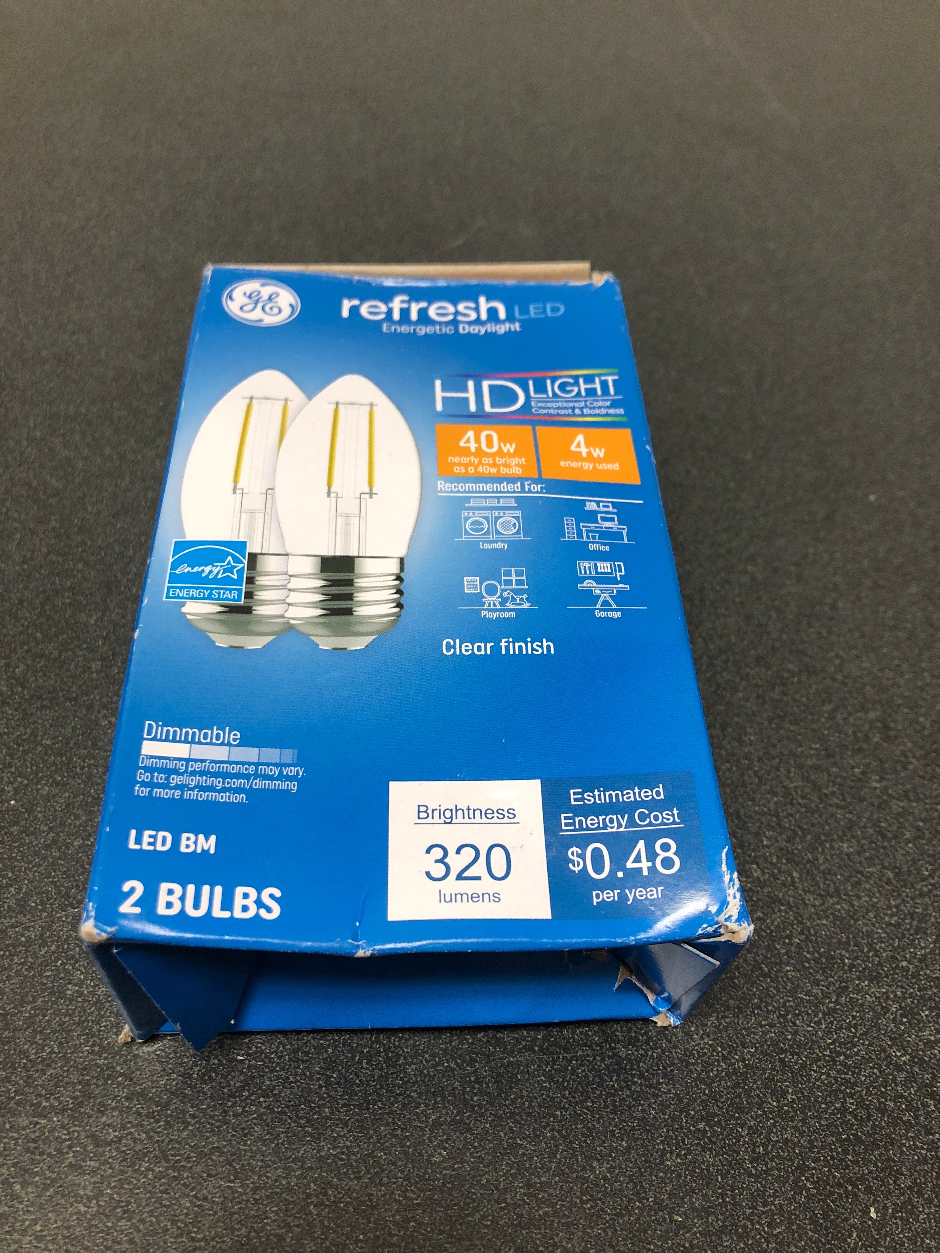 GE 2PK 4W LED BM Bulb