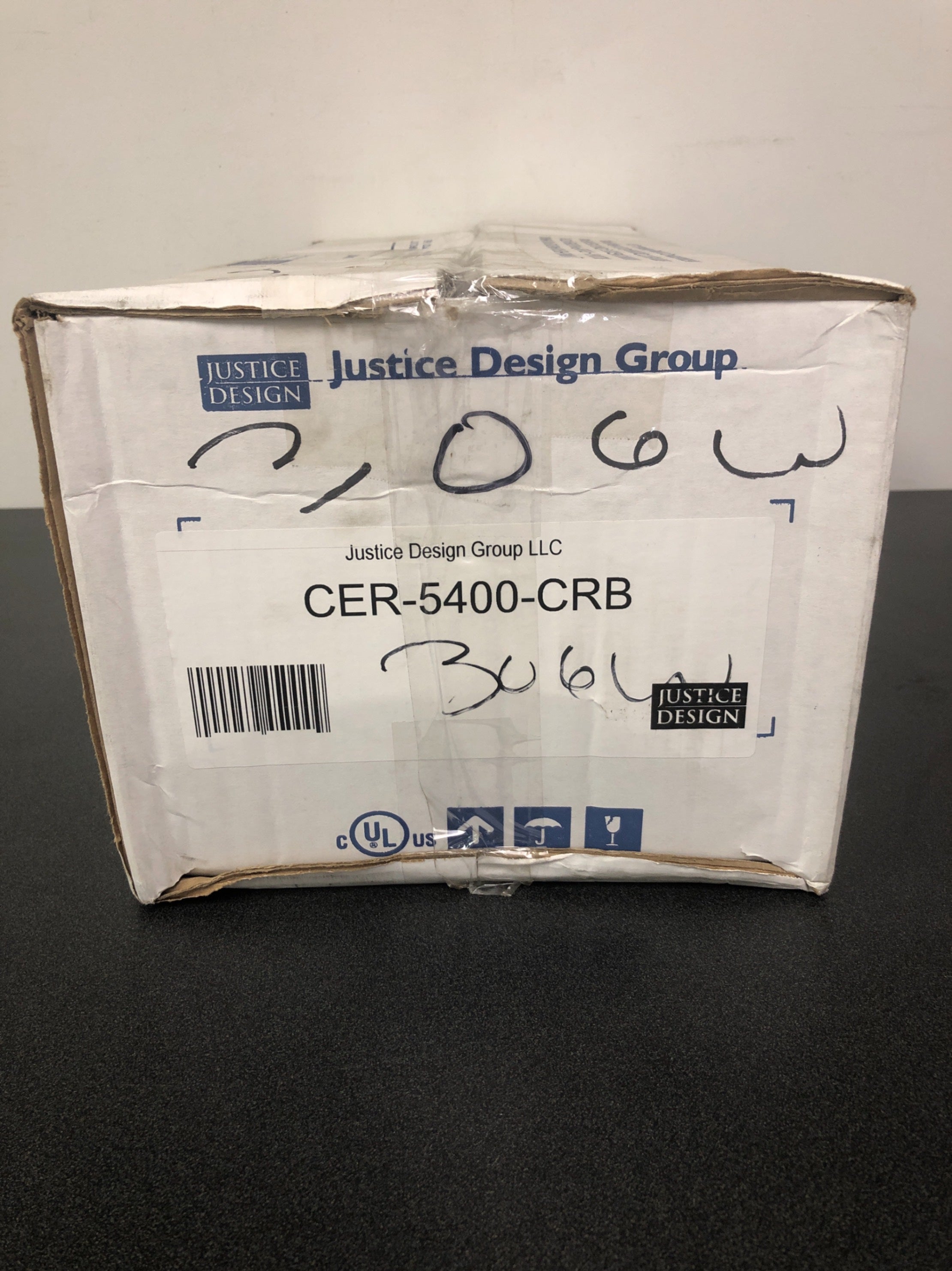 Justice Design Group CER-5400-CRB Carbon Matte Black Single Light 17