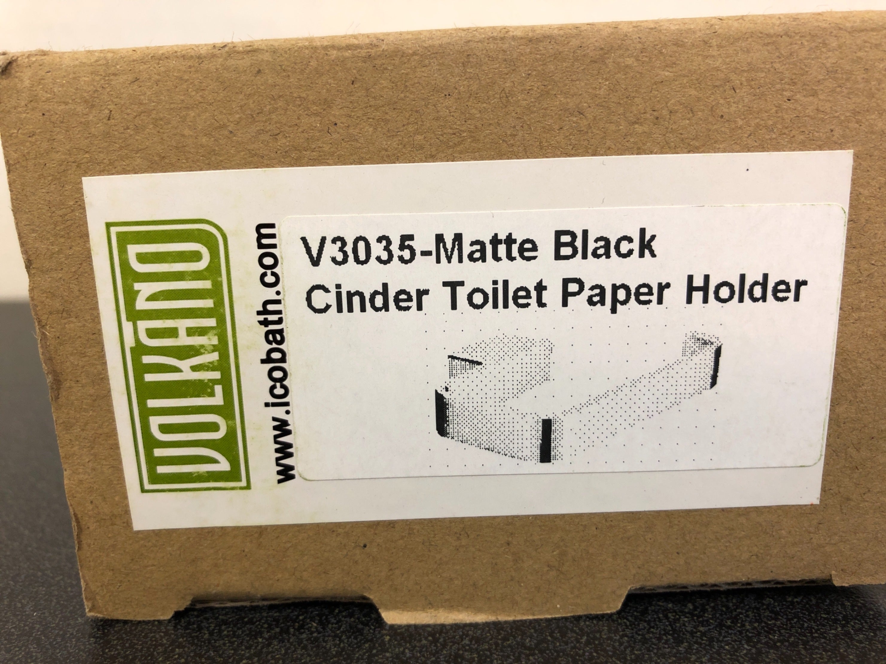 ICO Bath Volkano Cinder Wall Mounted Euro Toilet Paper Holder - Matte Black