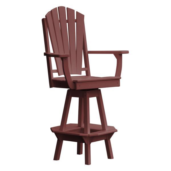 Adirondack Swivel Bar Chair w/Arms Outdoor Chair Cherrywood