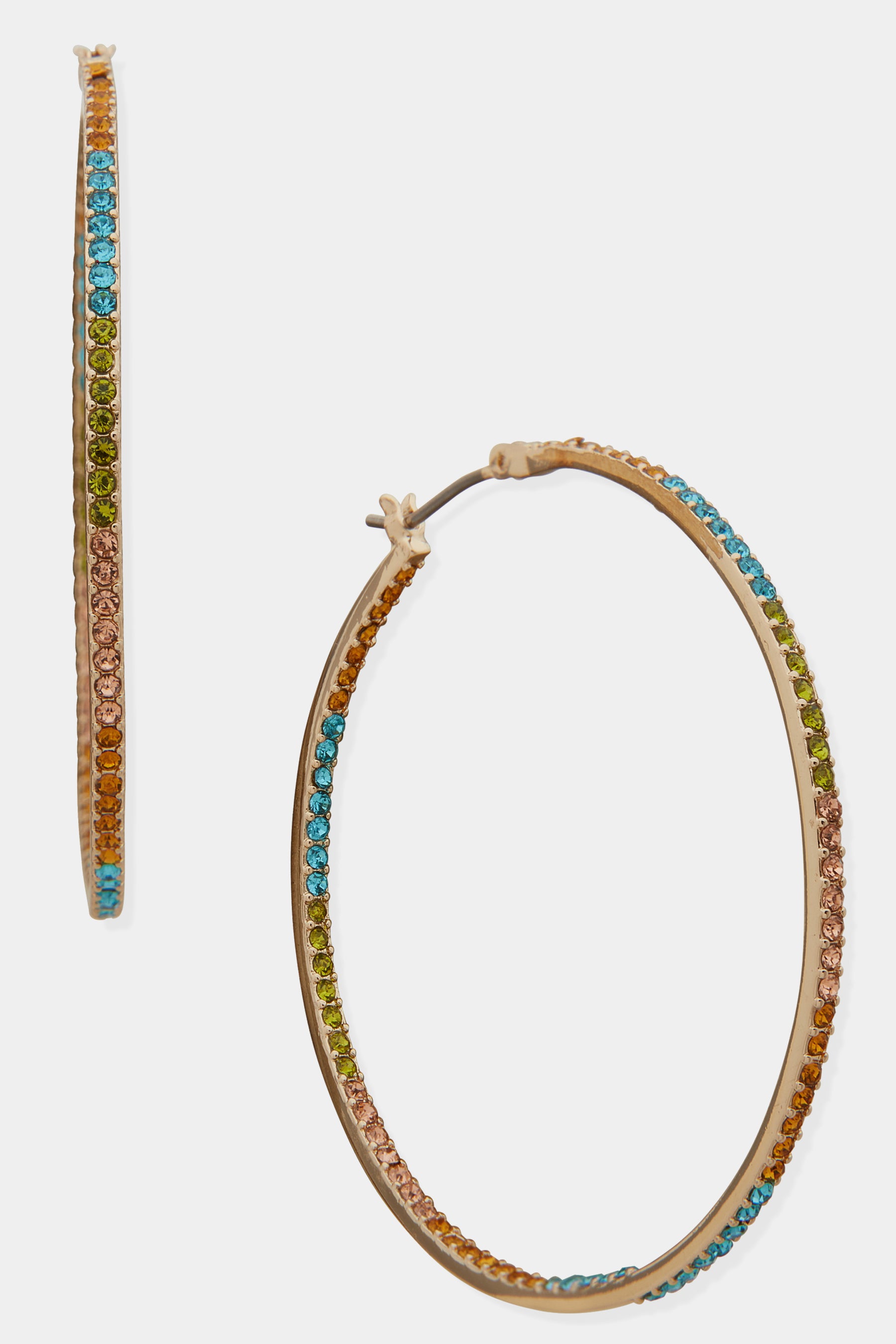 45MM Pave Gold Hoops