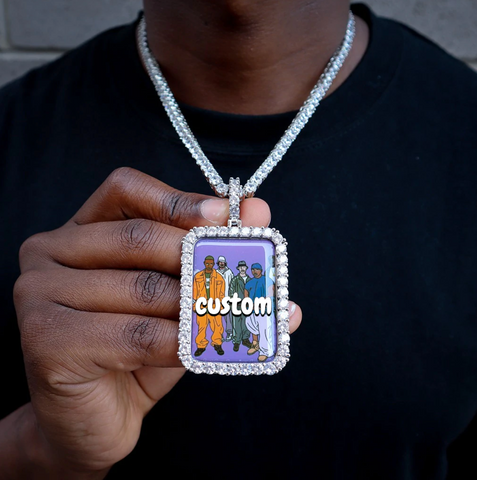 BIG 3D RECTANGLE CUSTOM PICTURE PENDANT