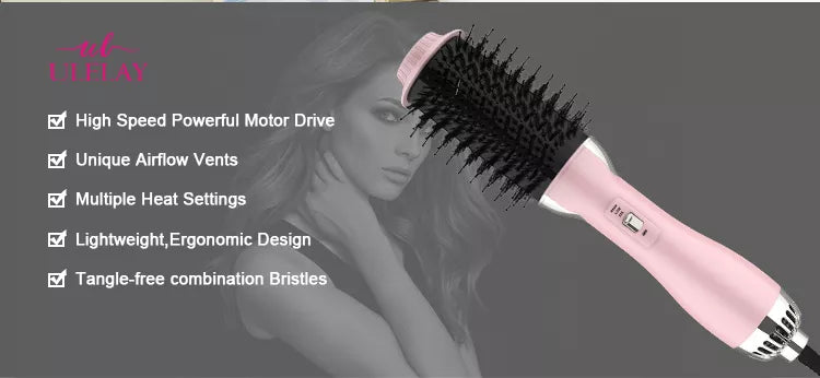 3 in 1 Hot Air Brush Hair Dryer Straightener Curler