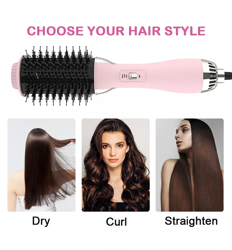 3 in 1 Hot Air Brush Hair Dryer Straightener Curler