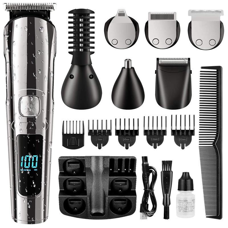 Electric Hair Cut Machine with Low Noise Rechargeable Cordless Close Cutting T Blade Hair Trimmer for Men