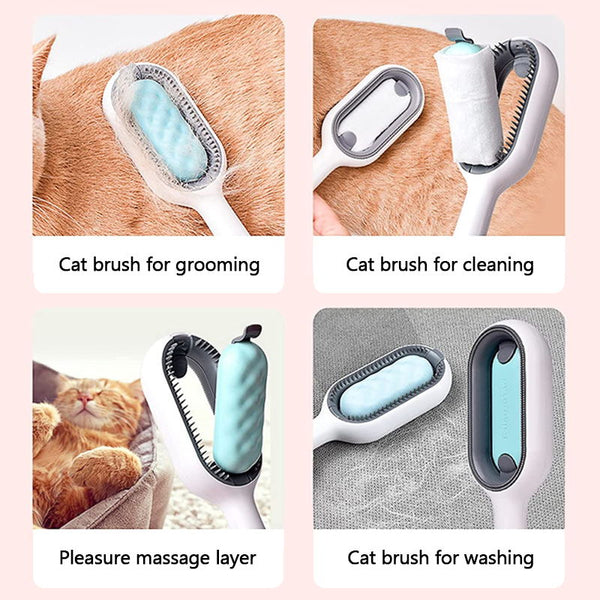 cat grooming brush's mulitfunction