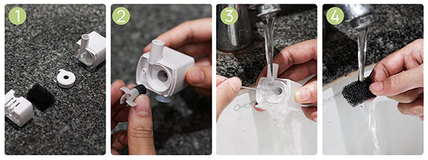 cat water fountain's pump clean step