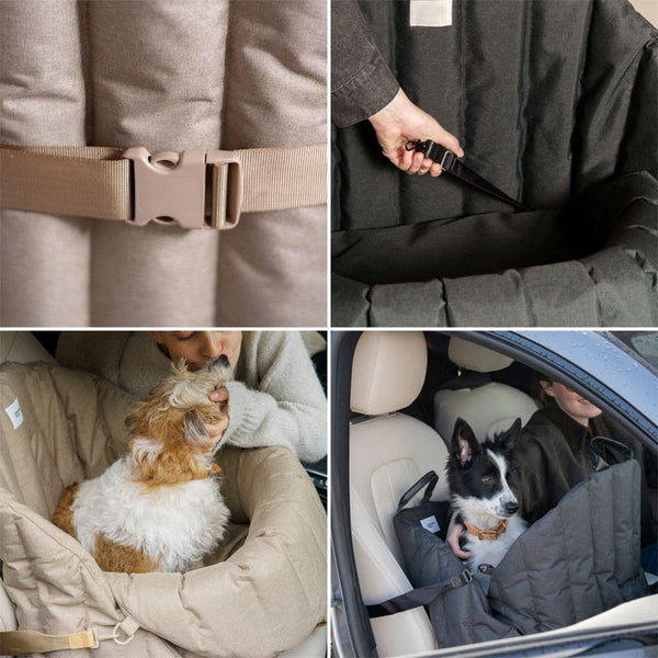 Adjustable buckle design, the dog car seat for dogs can be installed easily