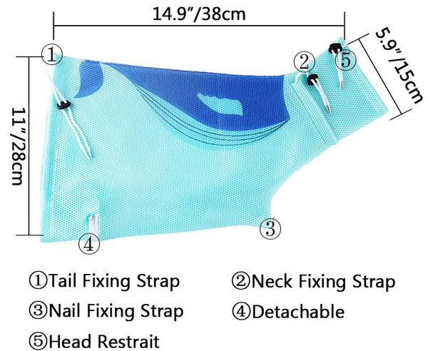 cat bath bag size chart