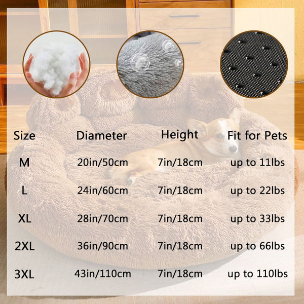dog & cat bed size chart for pets up to 110lbs