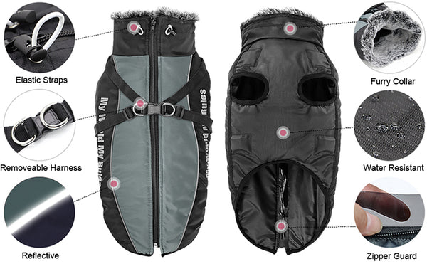 waterproof dog jacket vest with adjustable buckle