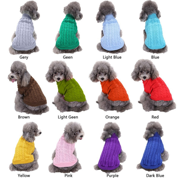 solid turtleneck dog cat sweater display