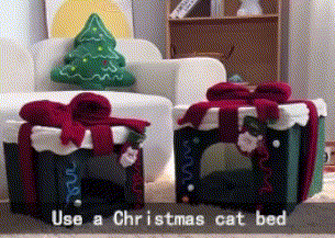 usa a Christmas cat bed to add a joyful Christmas atmosphere to your house