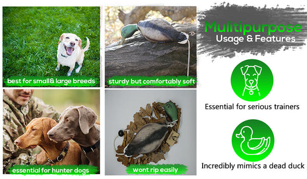 mulitipurpose dog bumpers for hunting and training