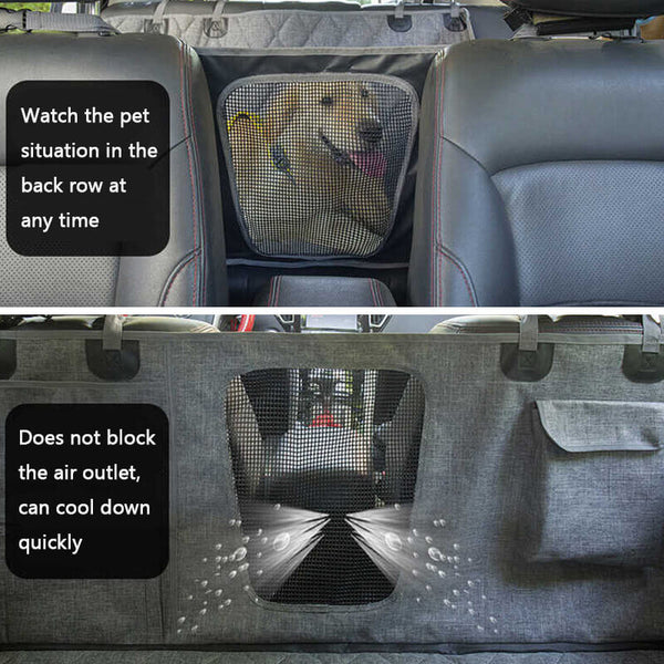 dog car seat cover with maximum air circulation mesh window