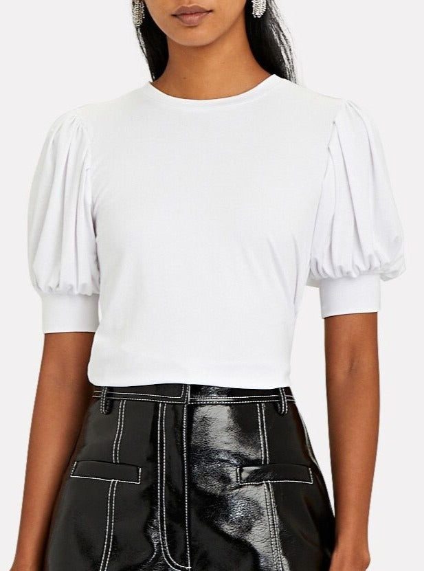 balloon sleeve tee in blanc