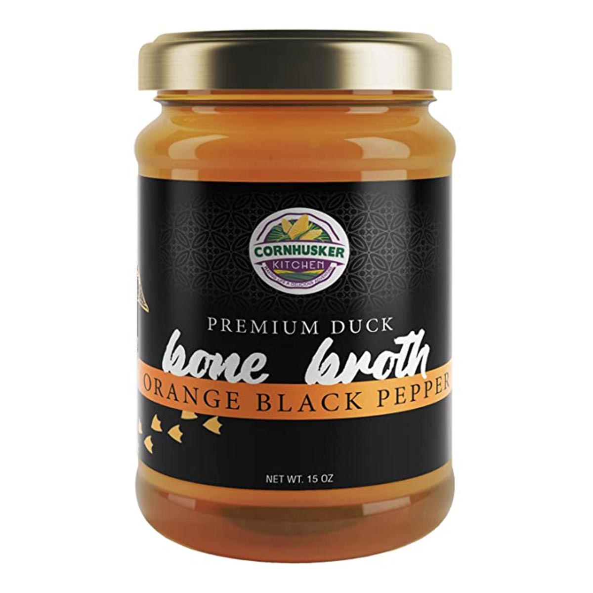 Premium Duck Bone Broth ORANGE BLACK PEPPER (15oz jar)