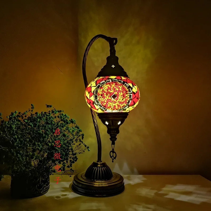 Turkish mosaic table Lamp vintage art deco Handcrafted lamparas