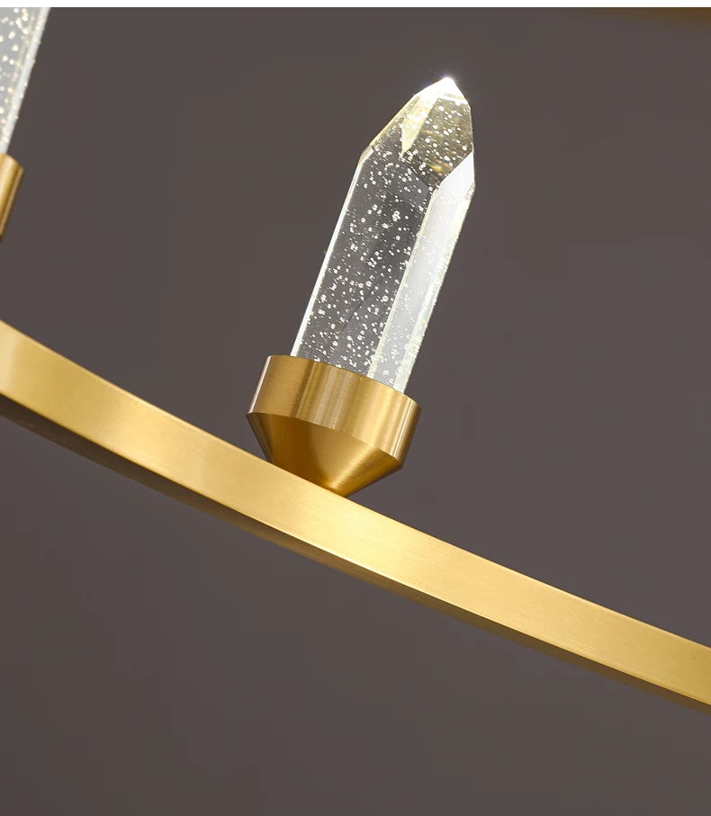 WP Modern Copper Crystal Chandelier Creative Golden Hanging Lamp