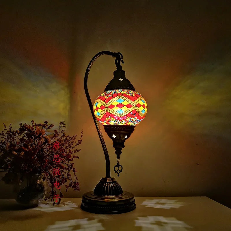 Turkish mosaic table Lamp vintage art deco Handcrafted lamparas