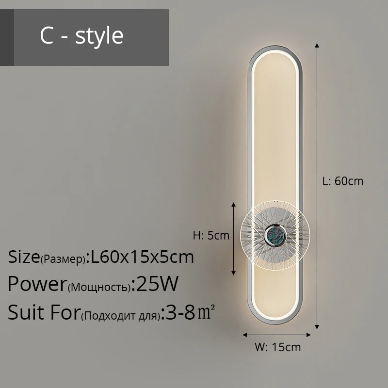 QIYI New Modern Chrome Balck Color Long Strip Wall Lamps