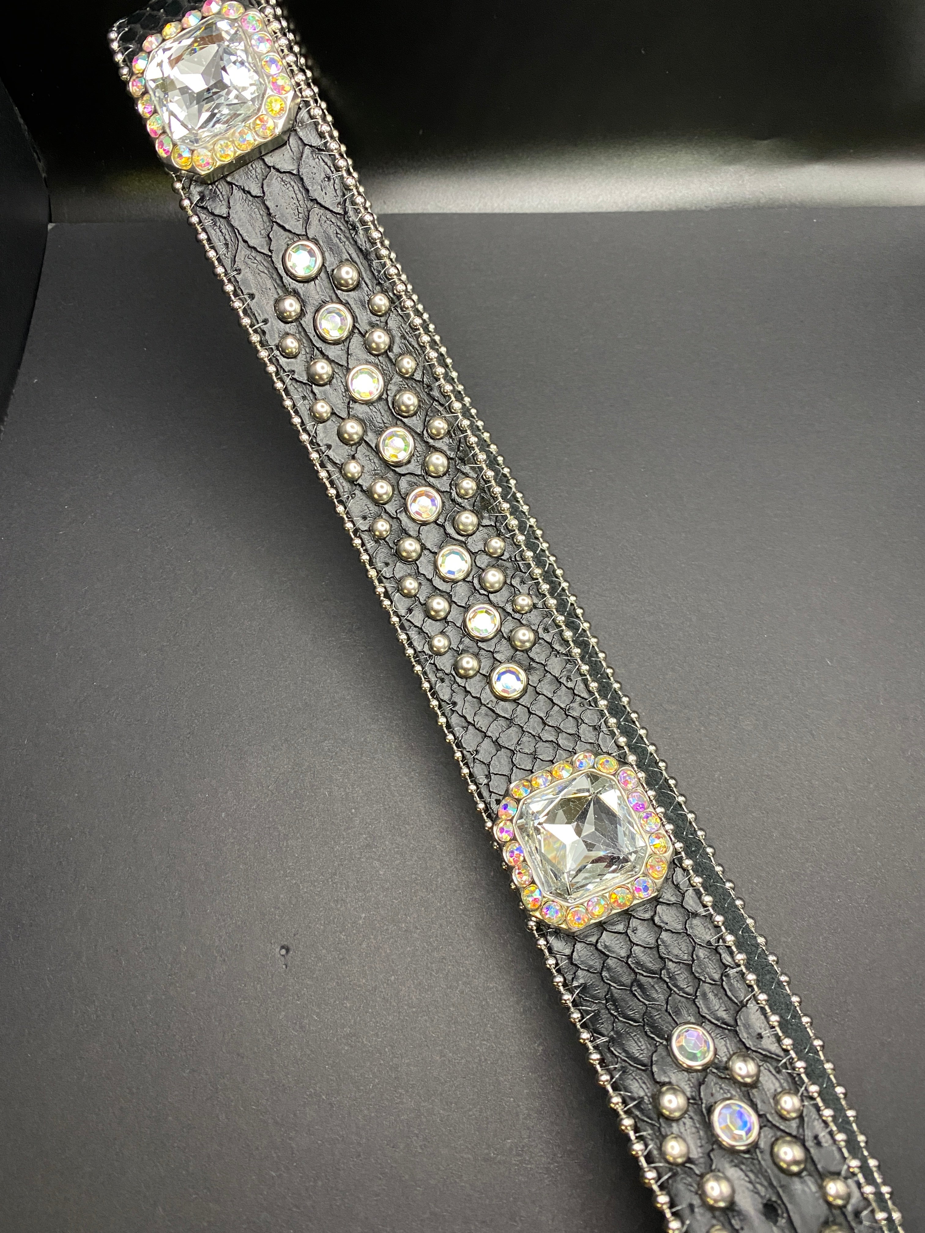 Rhinestone Belt with Large Stones and Silver Studs