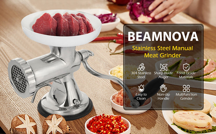 Dyna-Living Manual Meat Grinder Stainless Steel Meat Mincer Hand Sausage  Filling Stuffer Home Kitchen Ground Meat Machine for Ground Pork Beef  Garlic