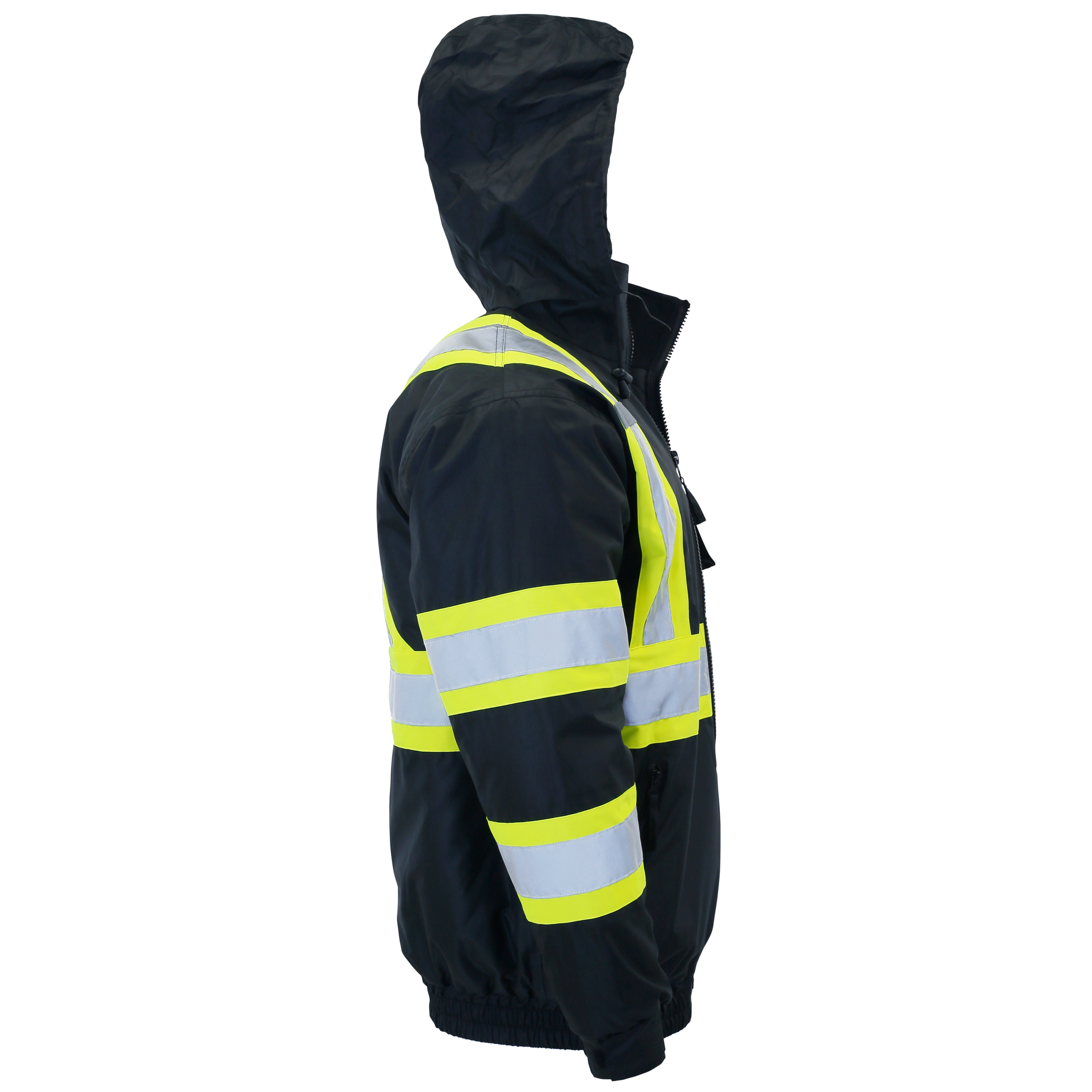 Hi-Vis X-Back Two-Tone Safety Bomber Jacket with Reflective Stripes
