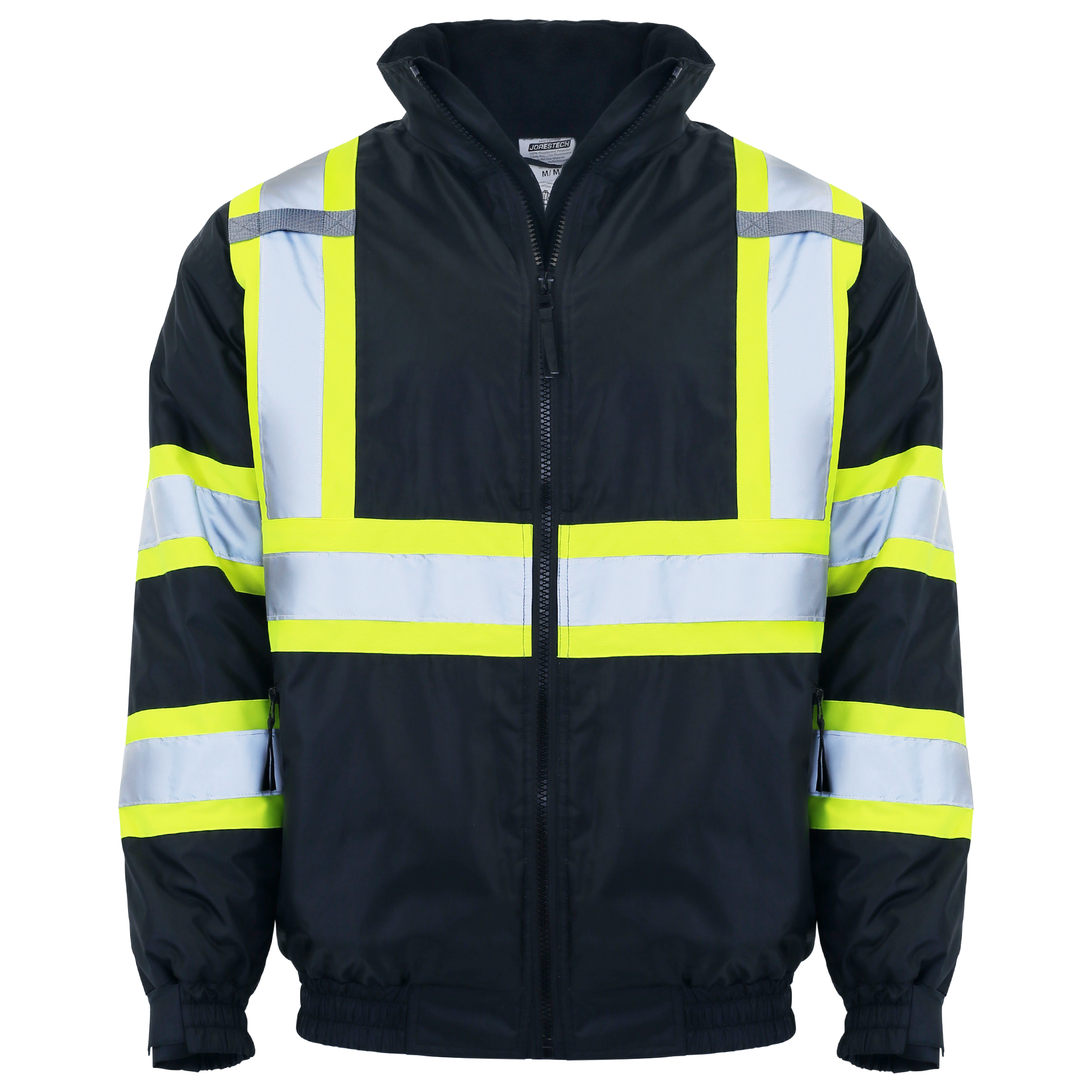 Hi-Vis X-Back Two-Tone Safety Bomber Jacket with Reflective Stripes