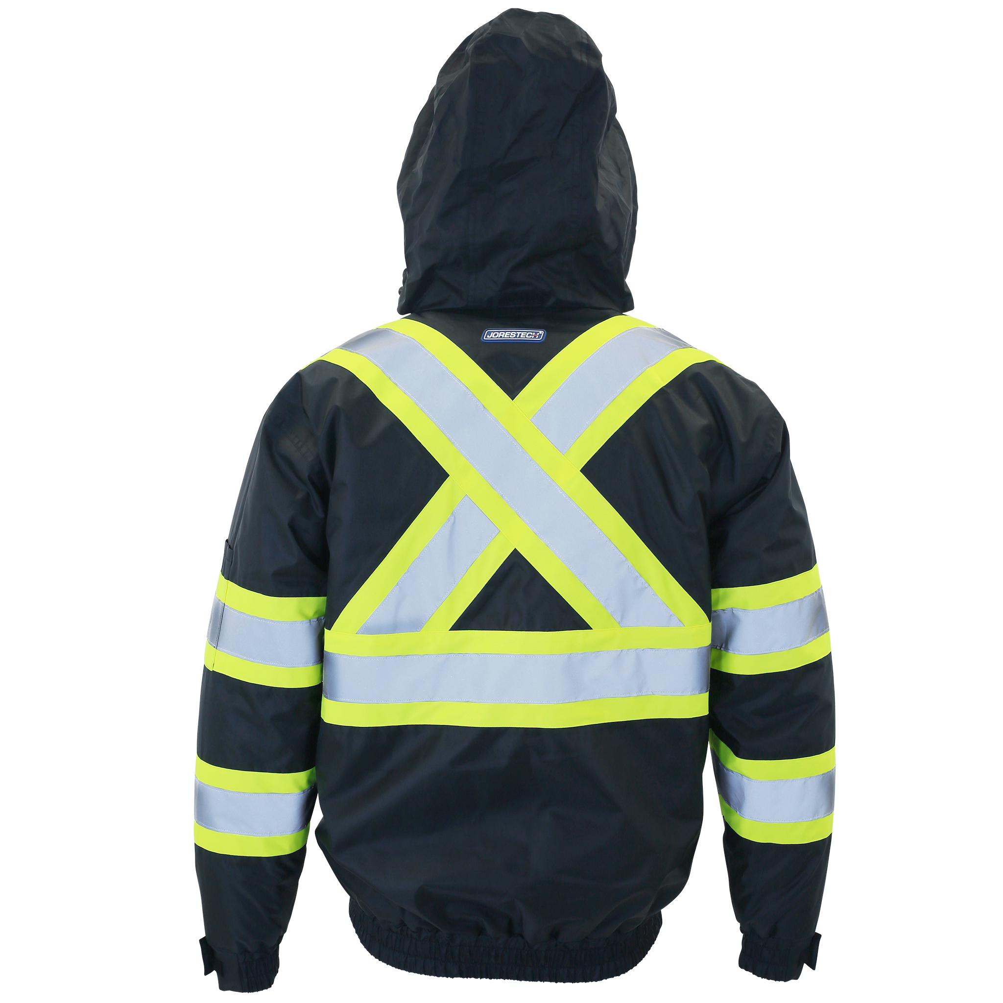 Hi-Vis X-Back Two-Tone Safety Bomber Jacket with Reflective Stripes