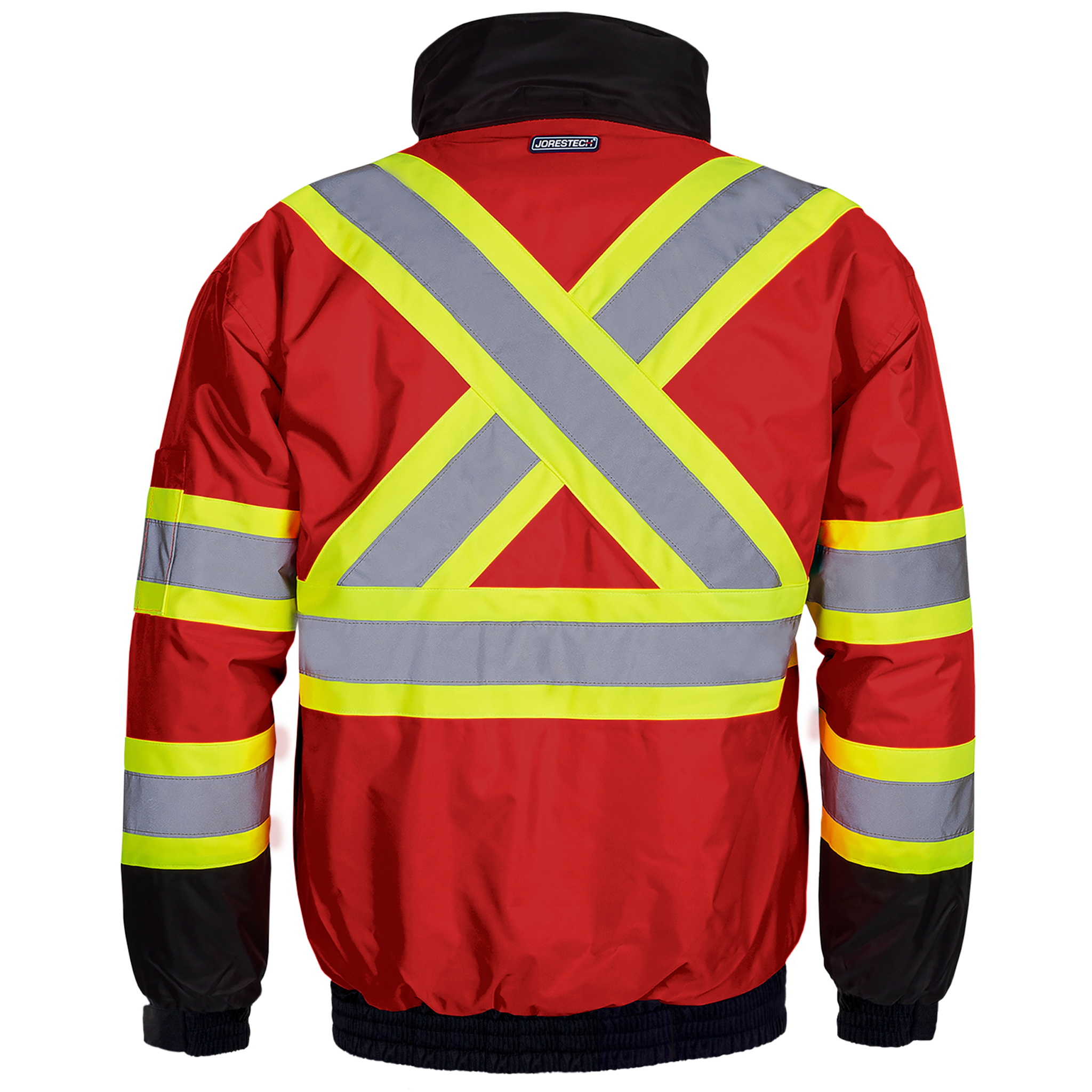 Hi-Vis X-Back Two-Tone Safety Bomber Jacket with Reflective Stripes