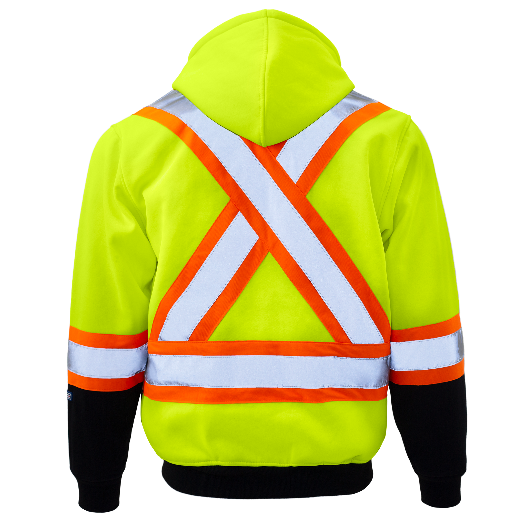 Hi-Vis Two Tone Safety Hooded Sweatshirt with Reflective Stripes