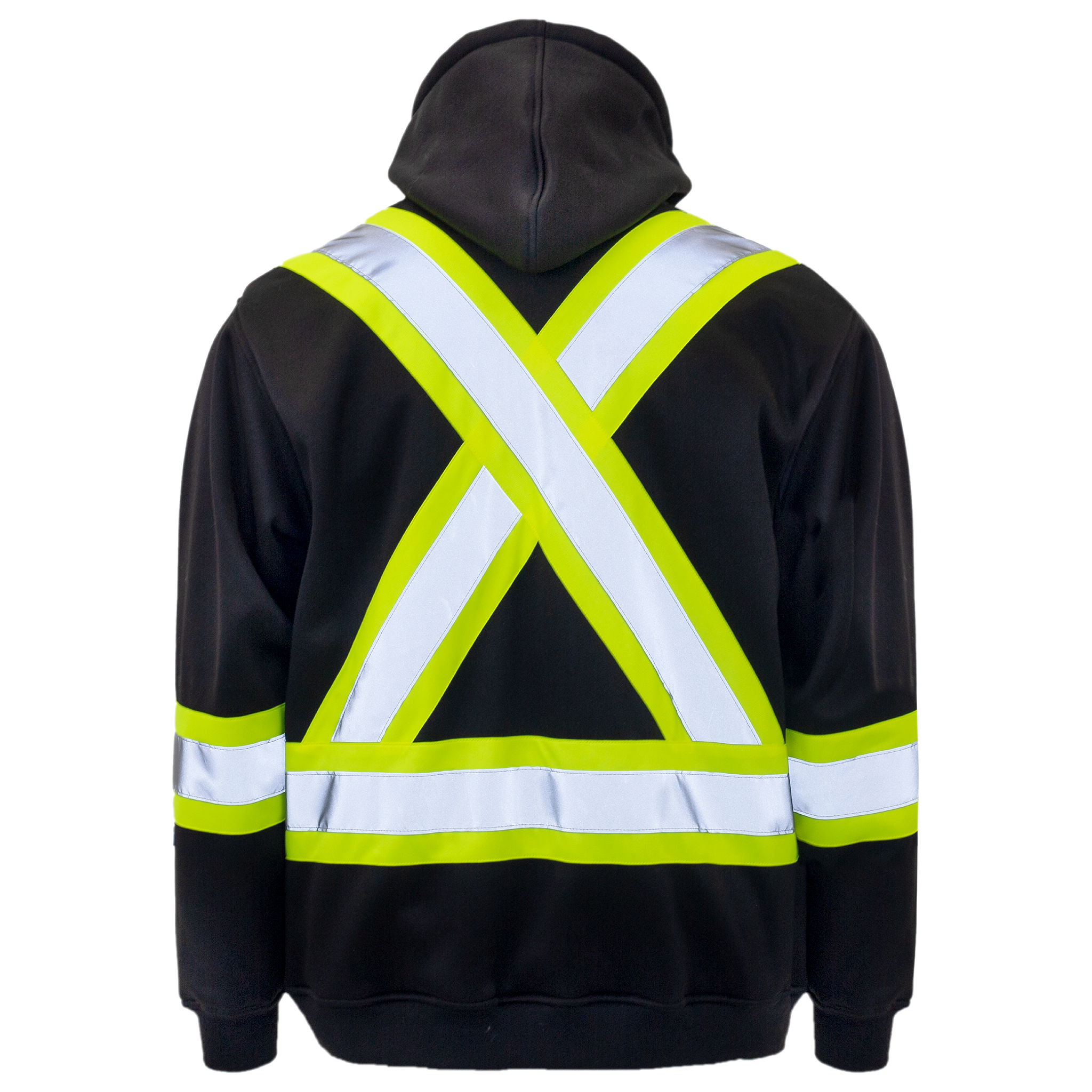 Hi-Vis Two Tone Safety Hooded Sweatshirt with Reflective Stripes