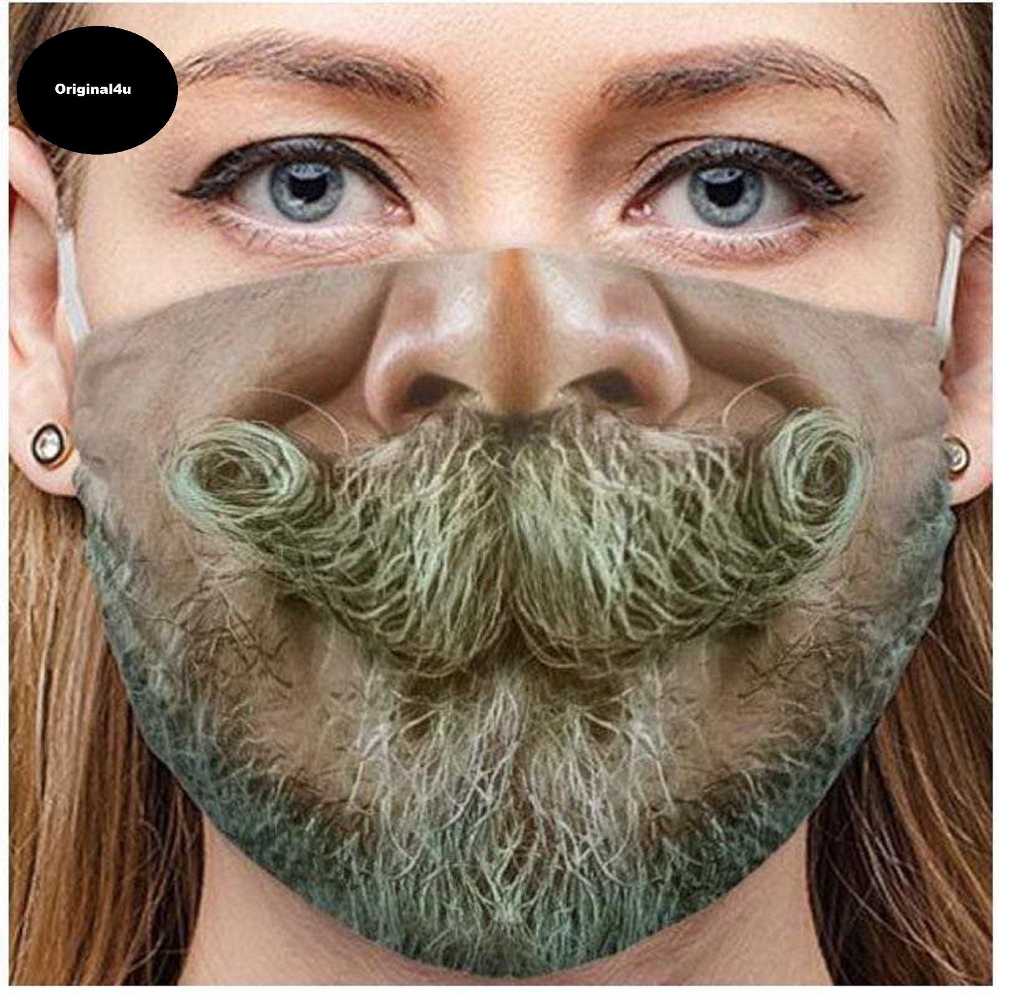 3D Print Funny Half Face Mask Funny Mask Party Face Mask Breathable Face Mask Washable Face Mask Funny Face Cover Novelty Face Mask