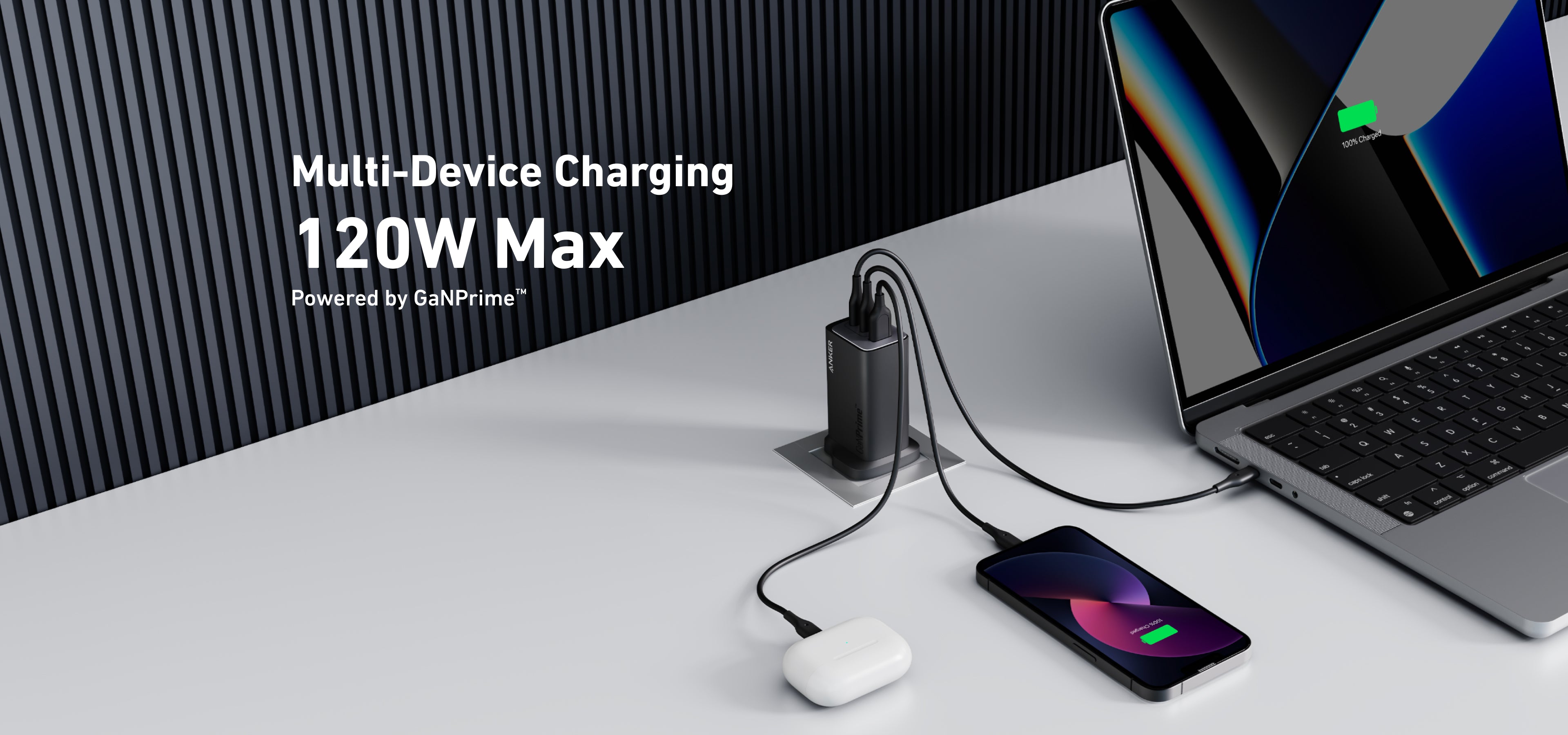 WiWU 4-in-1 Wireless Magsafe Phone Stand Fast Charging Anker 737 Charger (GaNPrime 120W)