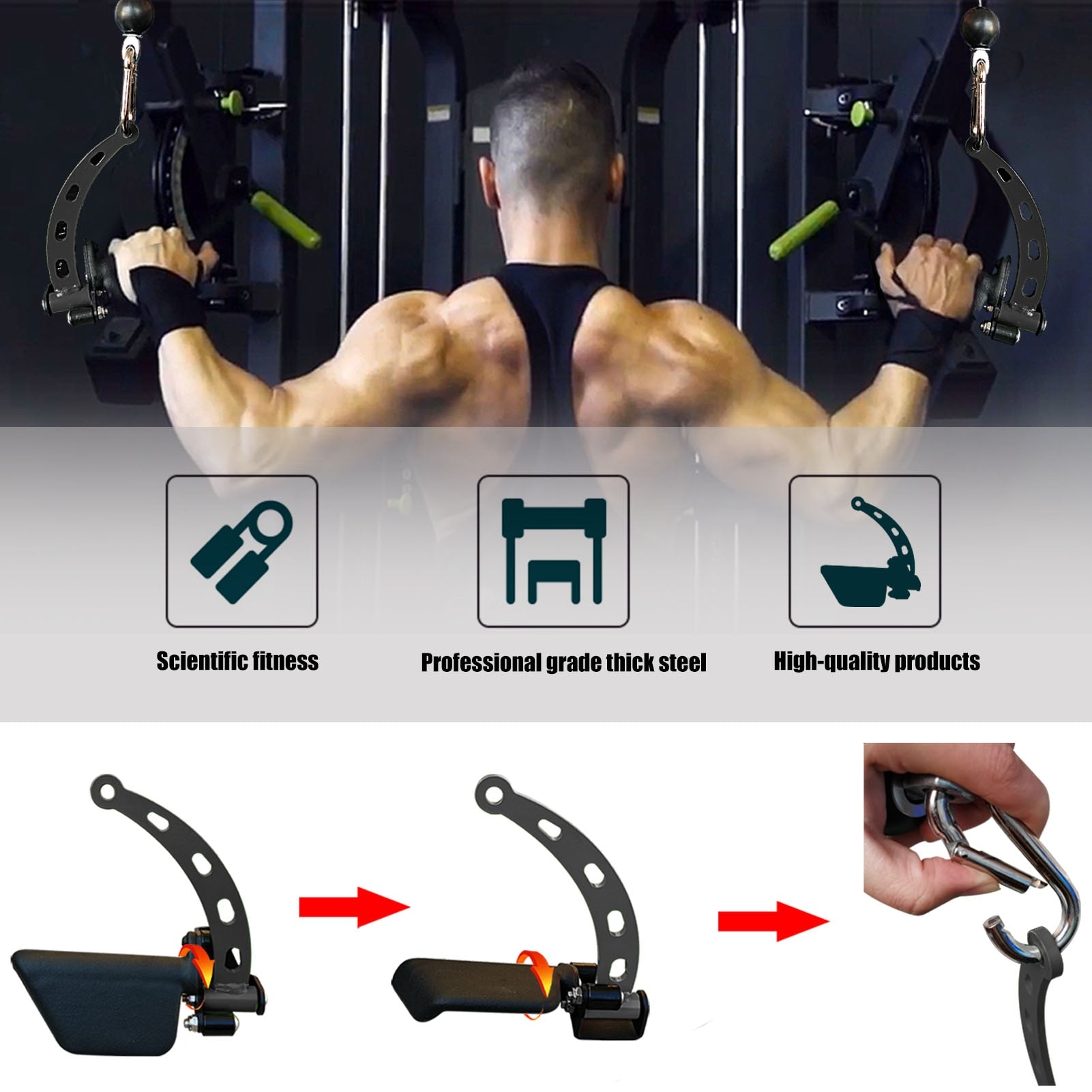 LAT Pull Down T/V Bars Cable Machine Attachment