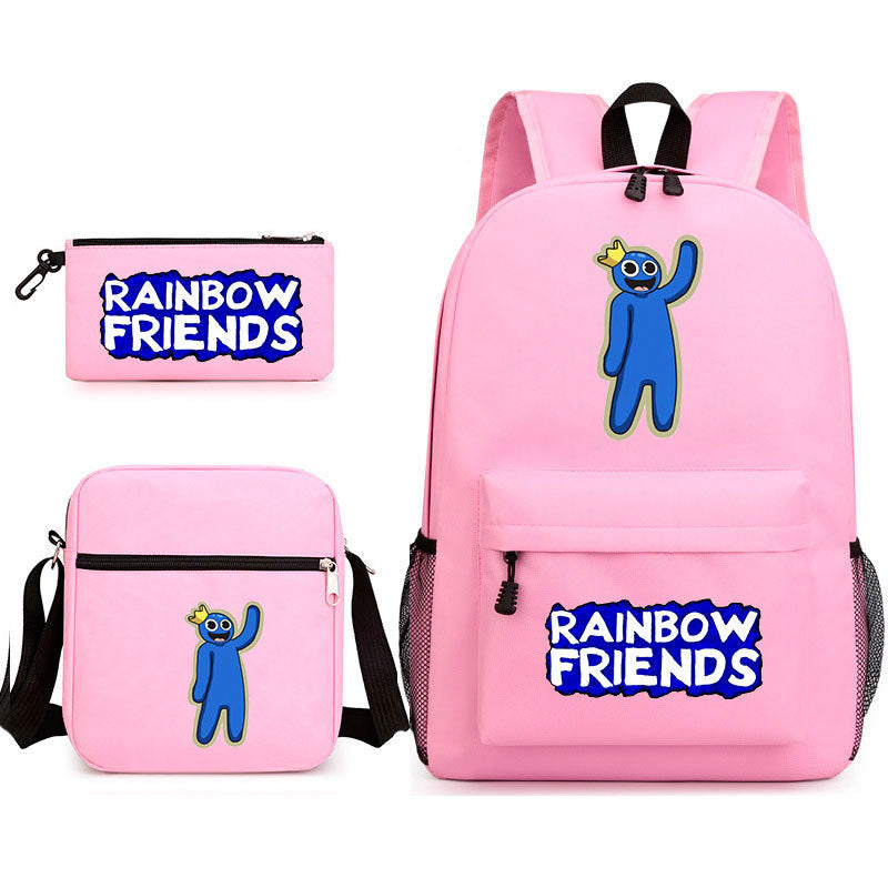 Rainbow Friends Schoolbag Backpack Shoulder Bag Pencil Case set for Kids Students