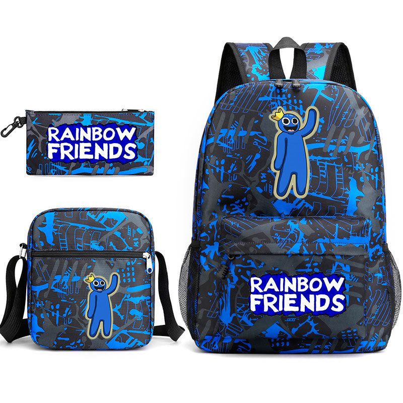 Rainbow Friends Schoolbag Backpack Shoulder Bag Pencil Case set for Kids Students