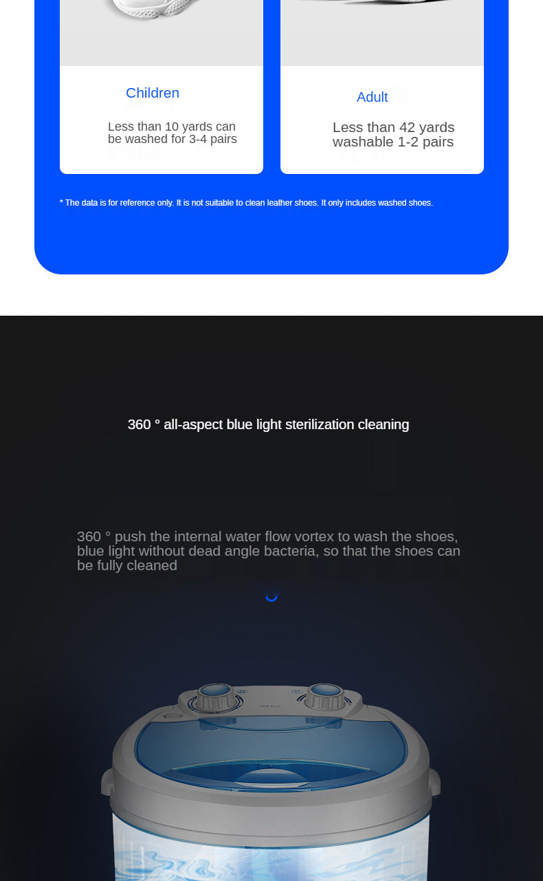 Small home intelligent mini shoe washer, lazy brush shoes washing shoes laundry integrated machine