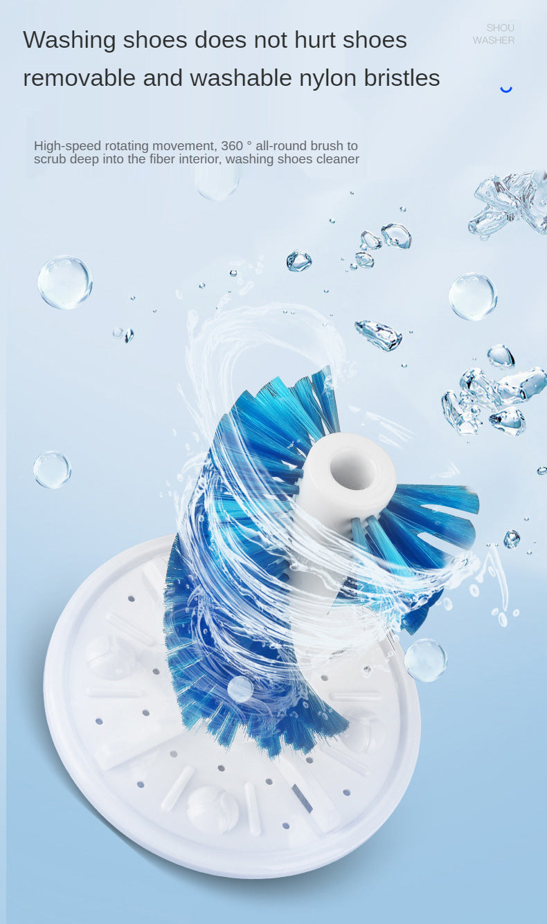 Small home intelligent mini shoe washer, lazy brush shoes washing shoes laundry integrated machine